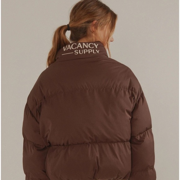 Brown Cropped Puffer Jacket Peppermayo Jetty - Picture 5 of 6